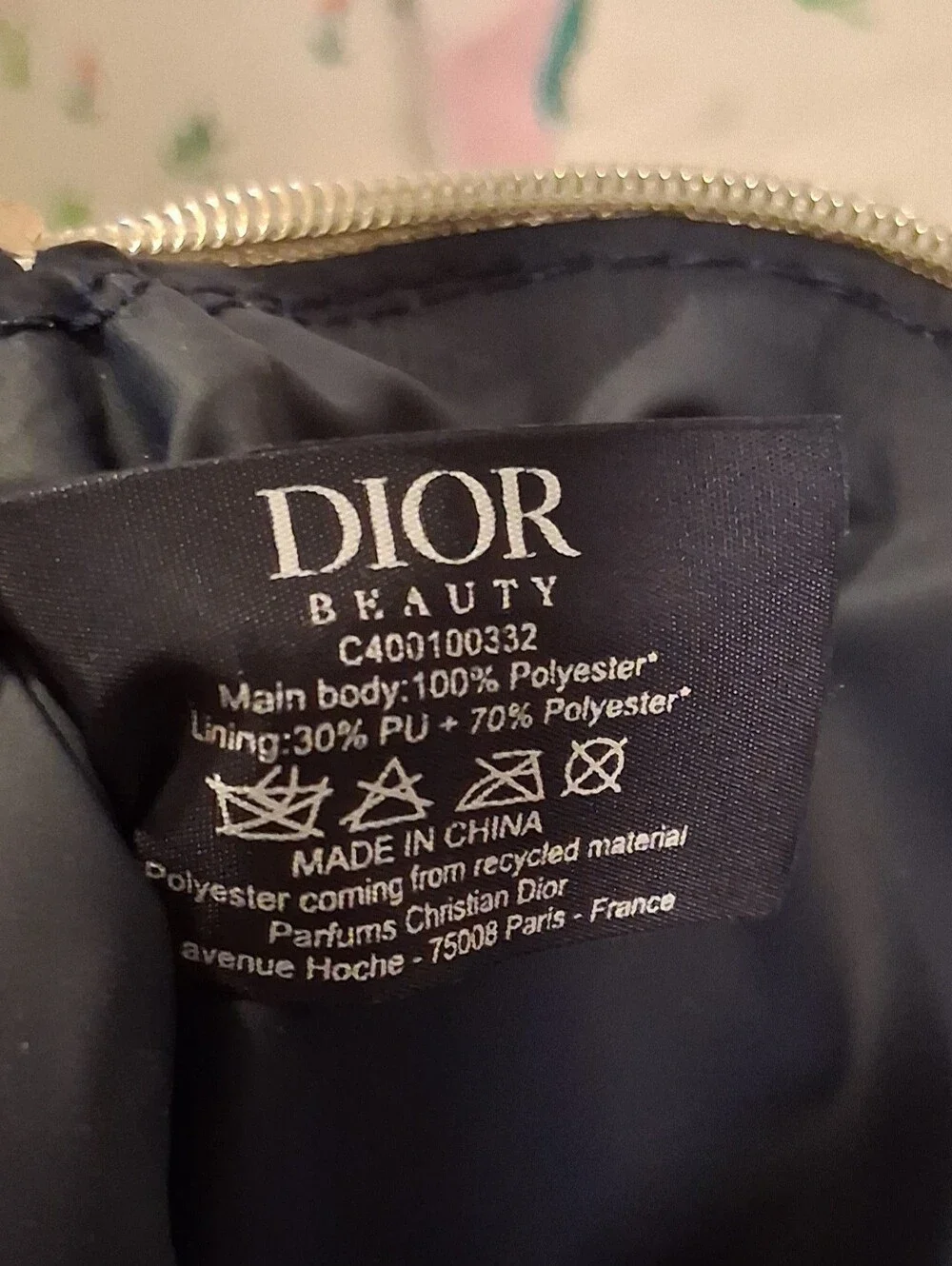 NWT Christian Dior Blue Velvet Cosmetic Makeup Beauty Travel Pouch Clutch Bag